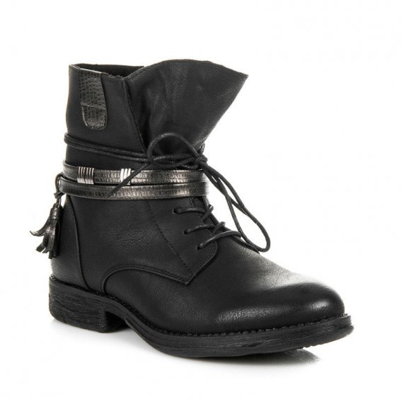 Čierne členkové topánky na zips