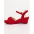 Červené semišové sandále
