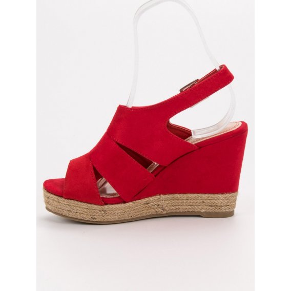 Červené sandále espadrilky