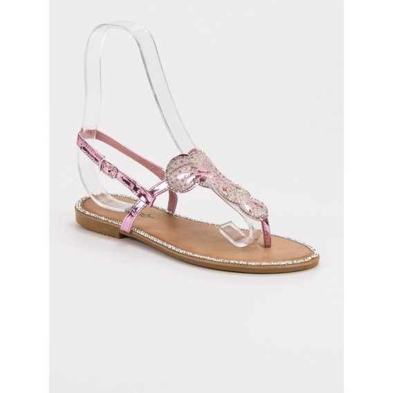 Pohodlné ružové sandále