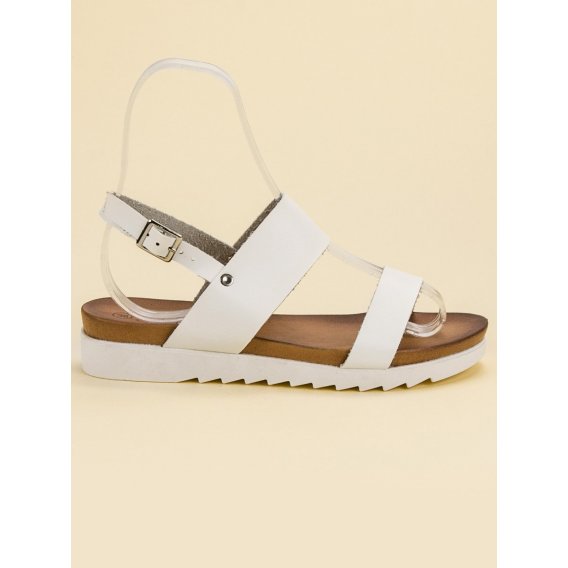 Biele ploché sandále