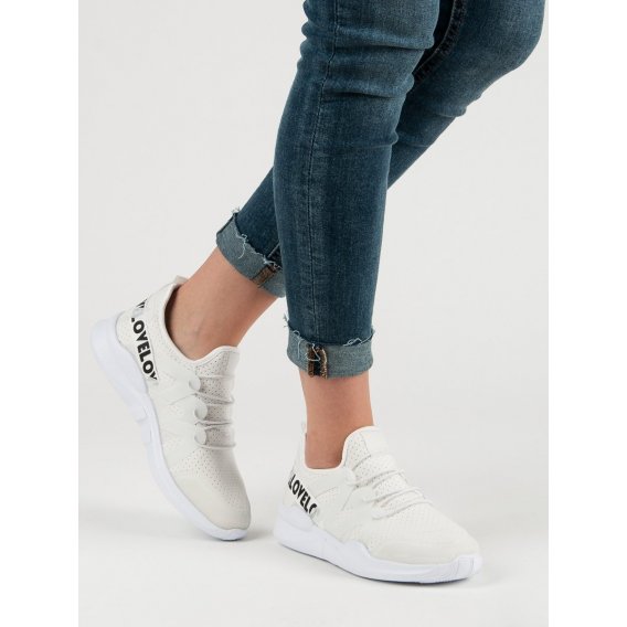 Biele textilné športové topánky