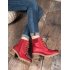 Členkové topánky s kožúškom v červenom odtieni