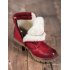 Členkové topánky s kožúškom v červenom odtieni