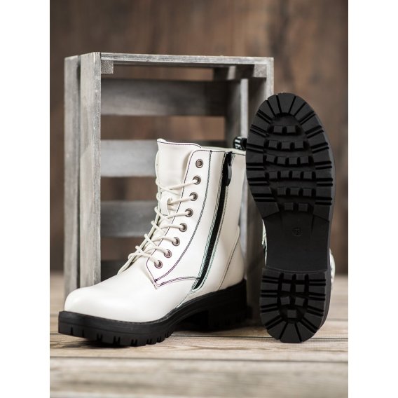 Členkové topánky gladiátorky v bielom odtieni