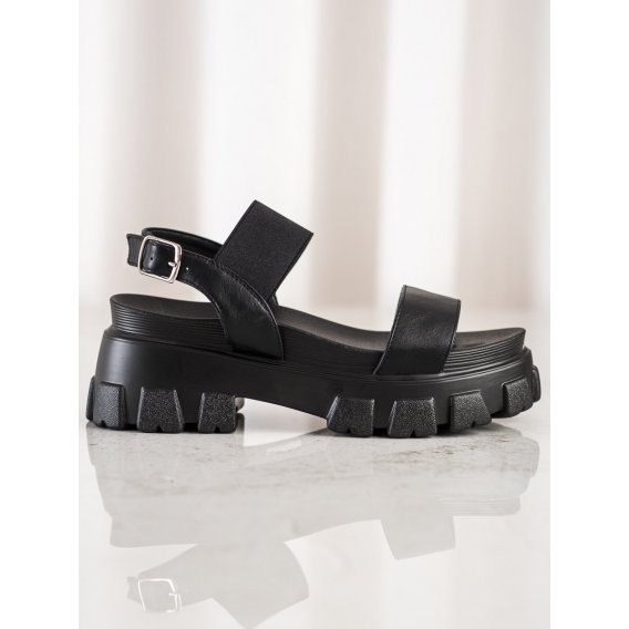 Čierne sandálky na platforme Fashion