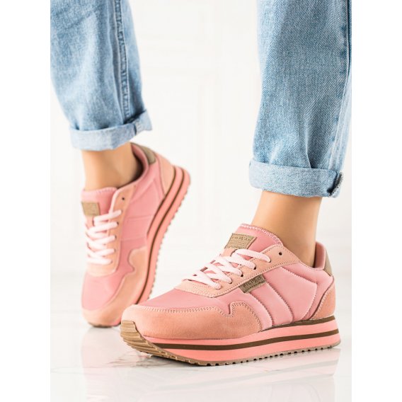 Ružové sneakersy z kože